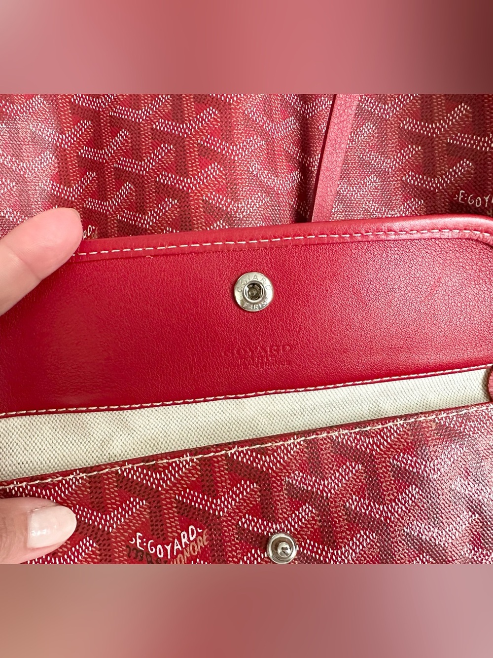 Goyard Saint Louie PM Tote Bag in Red Color - Picture 9 of 12